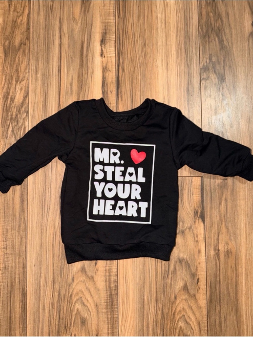 Kids Black Graphic Crewneck Sweatshirt - Mr. Steal Your Heart